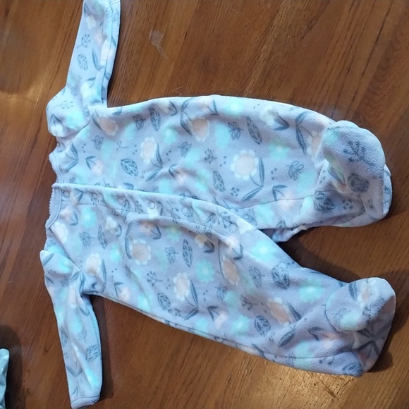 Two pair fleece footed pajamas, 0-3m Sple Joy's by Carters - Picture 6 of 9